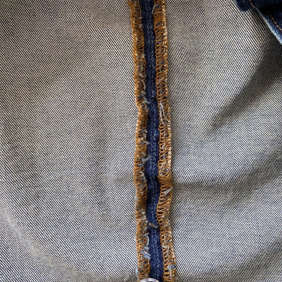 Madewell Denim Mid length Skirt. Front Slit with angle buttons -Sz 28 - Picture 10 of 15